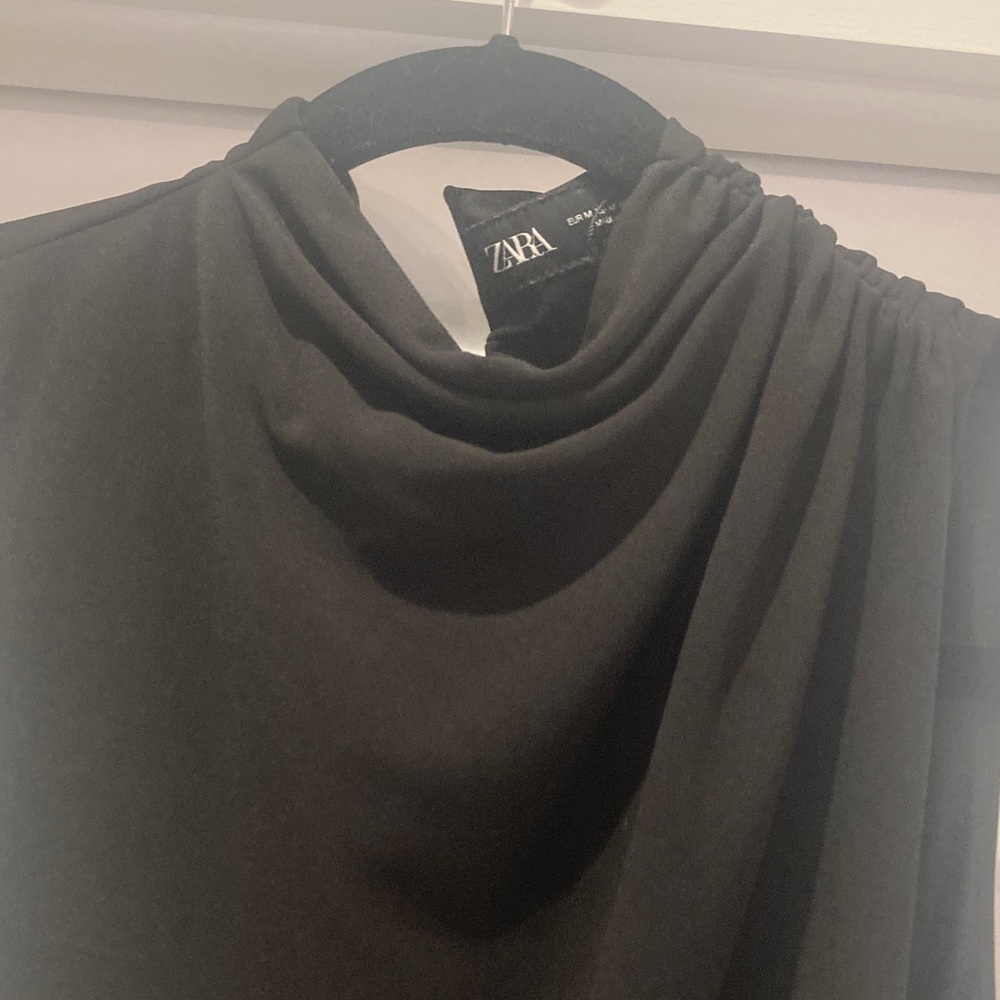 Zara Black Cowl Neck Blouse